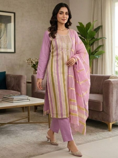 Alluring Purple Premium Festive Wear Suit Material for Women at Wholesale Rate Color Set Matching Dress Material Wholesale