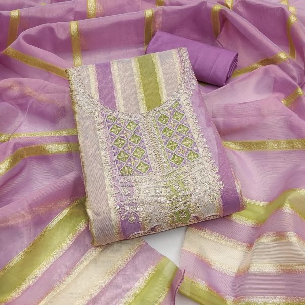 Alluring Purple Premium Festive Wear Suit Material for Women at Wholesale Rate Color Set Matching Dress Material Wholesale