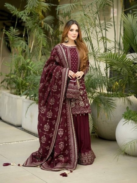 Alluring Red Fully Stitch Georgette Plazzo Suit for Bulk Buyers at Wholesale Rate 