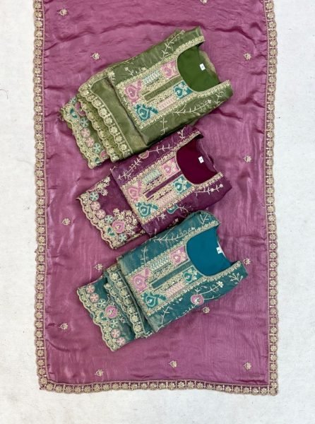 Alluring Teal Blue Premium Fendy Silk Kurta Pant Dupatta Set at Wholesale Rate Ready To Wear Collection