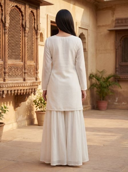 Alluring White Embroidered Ethnic Wear Set for Women Stylish Collection CO ORD Sets