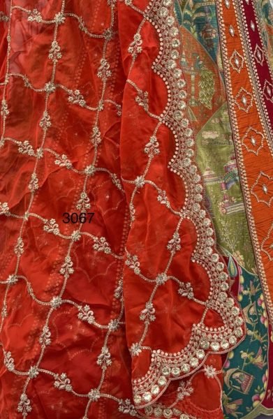 Amazing Orange Gadhwal Silk Partywear Lehenga Choli with Ready to Wear Blouse at Manufacturer Rate Bridal Lehenga Choli
