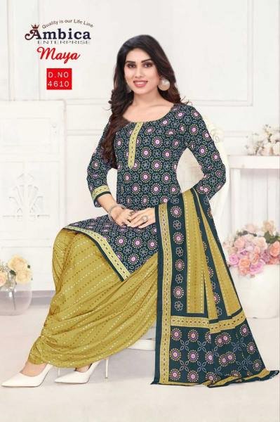 Ambica Printed Crepe Dress material  Ambica Crepe Dress Material