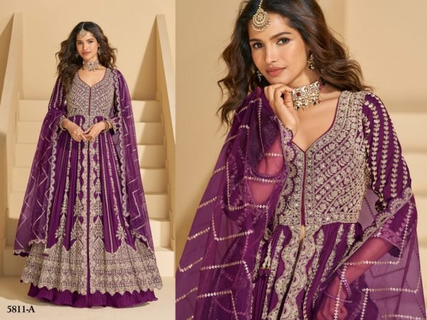 Anarkali Eid Special Semi Stitched Lehenga Suit in Heavy Real Chinon with Sequence   Embroidery Work Anarakali Gown Wholesale