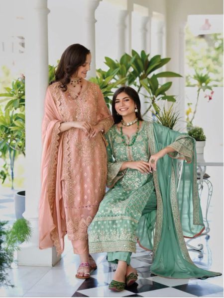 Anaya soft organza embroidery work Salwar Suit Churidar Salwar Suits Wholesale