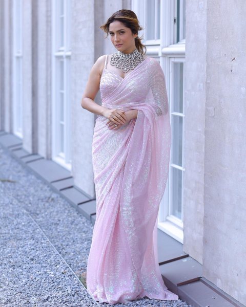 Ankita Lokhande Style Saree Full Sequence Work with Blouse Bollywood Designer Saree  Bollywood Fancy Sarees Wholesale