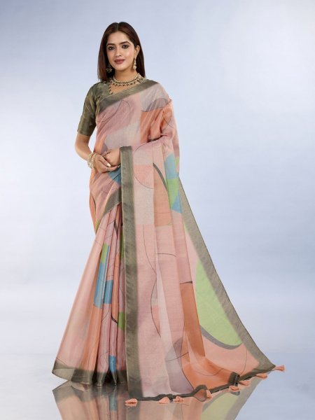 Anmol Silk Saree in Subtle Pastel Shades with Tassel Pallu and Blouse Piece  Silk Sarees Wholesale