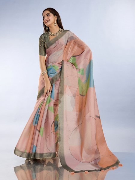 Anmol Silk Saree in Subtle Pastel Shades with Tassel Pallu and Blouse Piece  Silk Sarees Wholesale