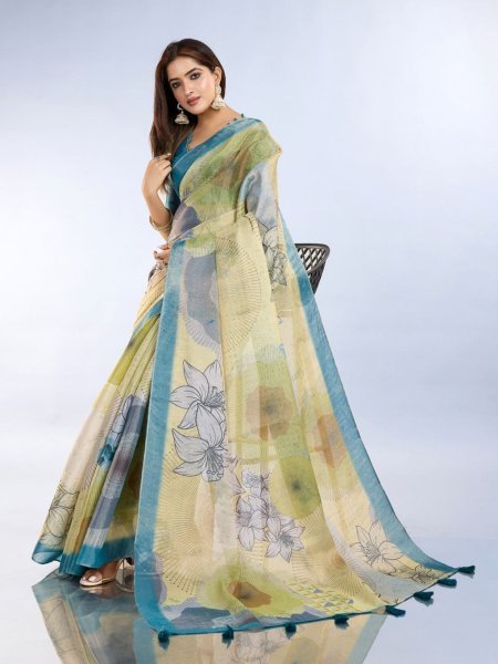 Anmol Silk Saree with Tassel Pallu and Matching Blouse Piece 