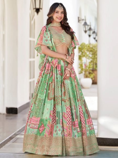 Antique western Embroidered Bridal Lehenga Heavy Chinnon Silk Wedding Look at Wholesale Price Designer Lehenga Choli