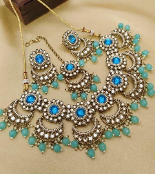 Antique Mehndi Finish Kundan Choker Set Designer Wedding  & Festive Wear Fashion Accessories Wholesale