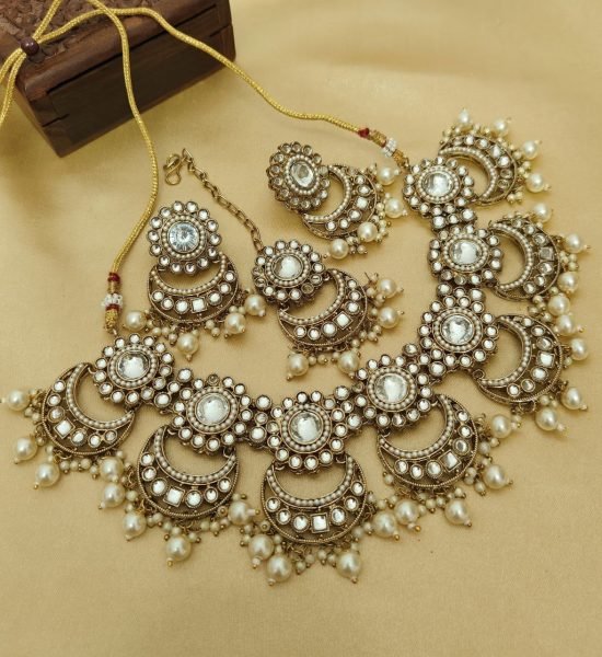 Antique Mehndi Finish Kundan Choker Set Designer Wedding  & Festive Wear Fashion Accessories Wholesale