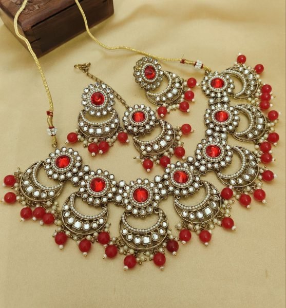 Antique Mehndi Finish Kundan Choker Set Designer Wedding  & Festive Wear Fashion Accessories Wholesale