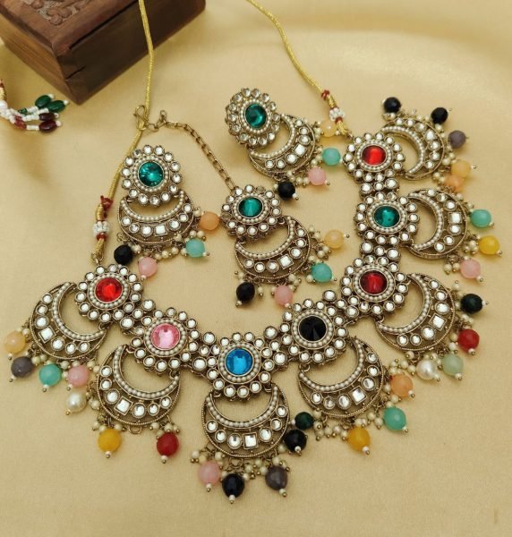 Antique Mehndi Finish Kundan Choker Set Designer Wedding  & Festive Wear Fashion Accessories Wholesale