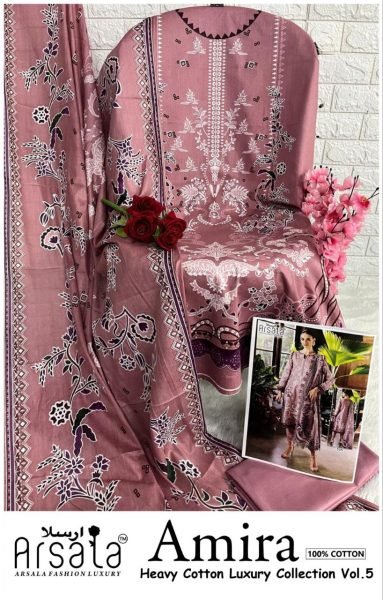 Arsala Amira Vol 5 Exclusive Printed Karachi Suit Catalog Wholesaler Full Set Salwar Kameez