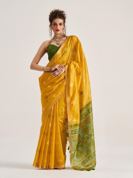 Art Silk Patola With Weaving Bandhej Saree Collection Available In Wholesale Price Bandhej Sarees Wholesale