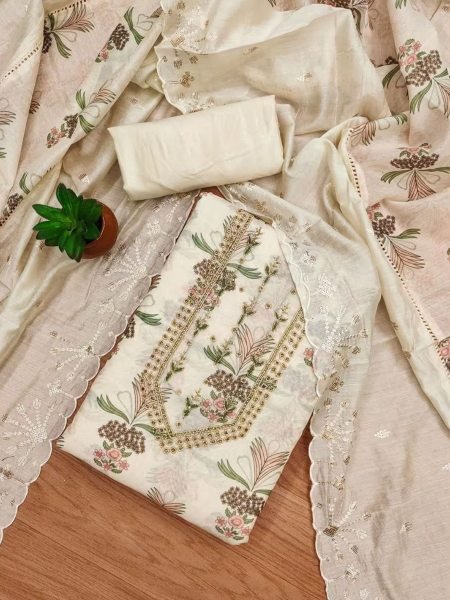 Artisan Modal Print Dress Material with Khatli Handwork with Dupatta For Resellers at Manufacturer Rate Salwar Kameez