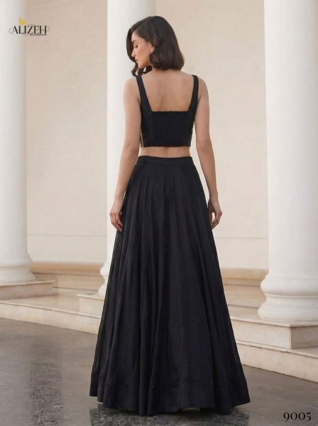 Artisanal Black Readymade Lehenga Choli for Festive and Reception Wear Collection Bollywood Lehenga Choli