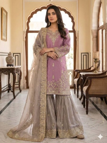 Artisanal Lavender Fancy Eid Special Suit Collection with Coding Dori Sequence Work Ready To Wear Suit