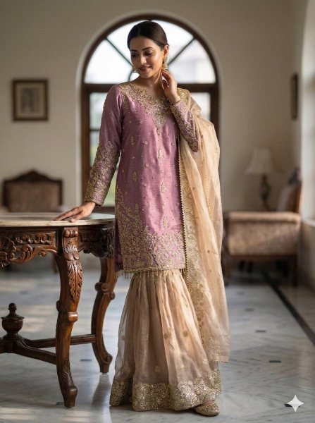 Artisanal Lavender Fancy Eid Special Suit Collection with Coding Dori Sequence Work Ready To Wear Collection