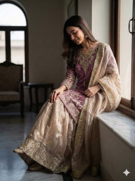 Artisanal Lavender Fancy Eid Special Suit Collection with Coding Dori Sequence Work Ready To Wear Collection