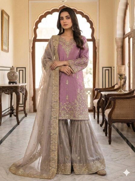 Artisanal Lavender Fancy Eid Special Suit Collection with Coding Dori Sequence Work Ready To Wear Collection