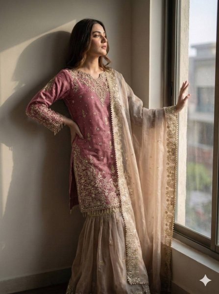 Artisanal Lavender Fancy Eid Special Suit Collection with Coding Dori Sequence Work Ready To Wear Collection
