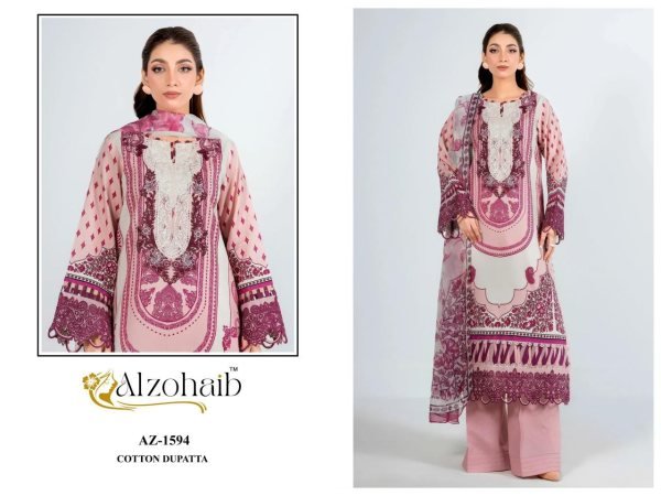 Artisanal Pink Cotton Patch Work Suit with Semi Lawn Bottom and Dupatta Pakistani Suits Wholesale