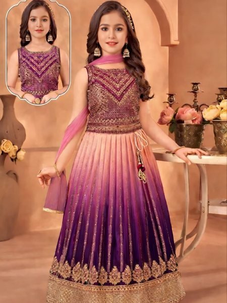 Artisanal Purple Chinon Silk Lehenga Choli with Sequin Embellishments for Traditional Events 