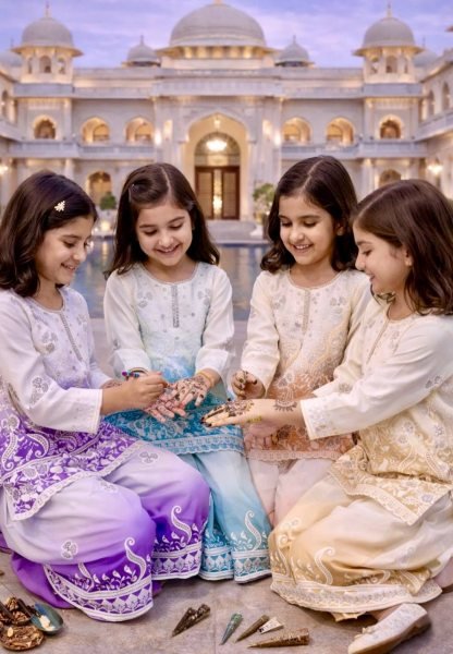Artisanal Purple Heavy Crepe Palazzo Suit for Girls with Embroidery and Fancy Dupatta Girls Wear