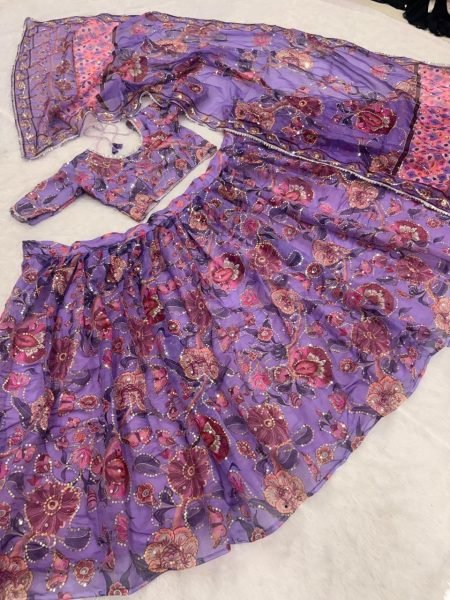 Artisanal Purple Mirror Work Lehenga Choli for Wedding Collection at Manufacturer Price Designer Lehenga Choli
