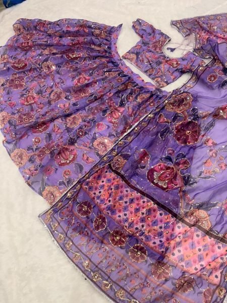 Artisanal Purple Mirror Work Lehenga Choli for Wedding Collection at Manufacturer Price Designer Lehenga Choli
