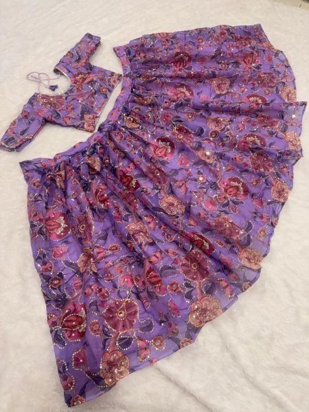 Artisanal Purple Mirror Work Lehenga Choli for Wedding Collection at Manufacturer Price Designer Lehenga Choli