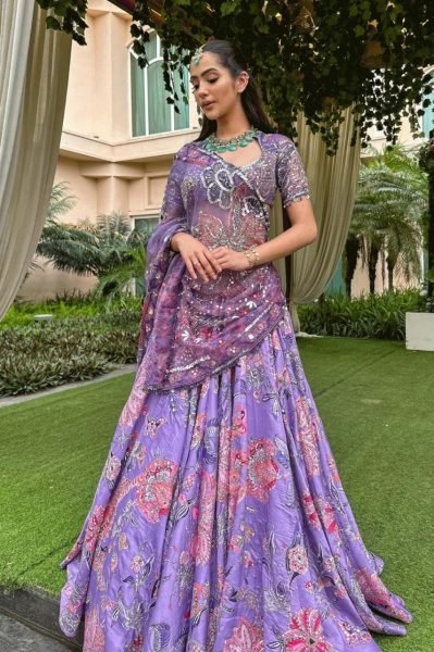 Artisanal Purple Mirror Work Lehenga Choli for Wedding Collection at Manufacturer Price Designer Lehenga Choli