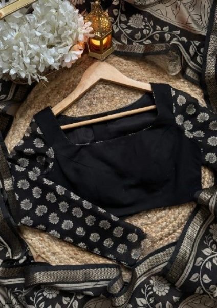 Artistic Black Silk Cotton Kalamkari Saree for Festive and Office Wear Silk Sarees Wholesale