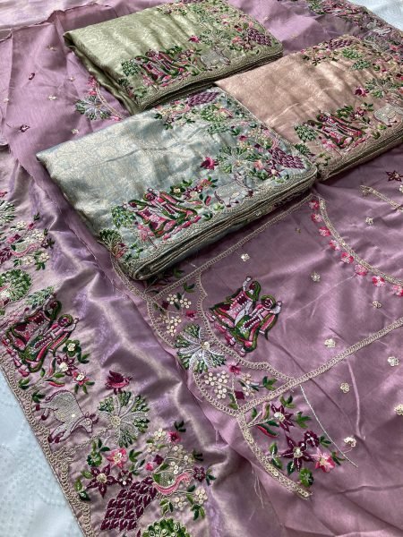 Artistic Green Kanjivaram Silk Saree with C-Pallu Embroidery and Designer Blouse Designer Wedding Sarees Wholesale