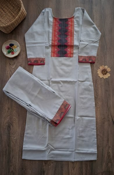 Artistic Grey Solid Kurta Pant Set in Heavy Cotton for Daily Wear  Straight Cut Long Kurtis