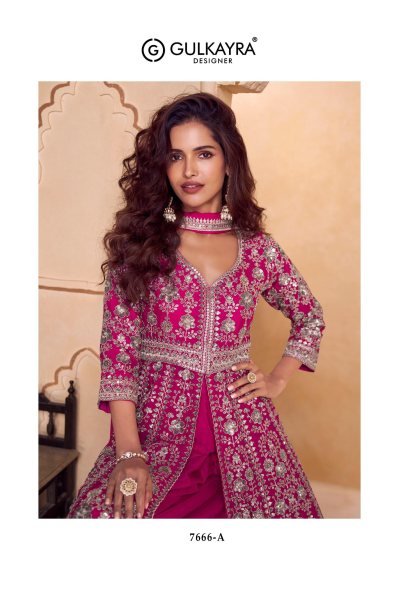Artistic Hot Pink Real Chinon Embroidered Kurti Palazzo Set for Wedding Wear Designer Plazzo Salwar Suits Wholesale