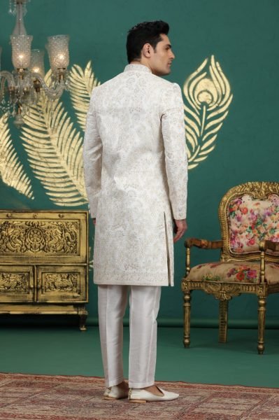 Artistic Off White Premium Festive Wear Banarasi Kurta with Rich Royal Look Kurta Pajama Wholesale