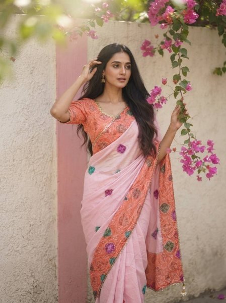 Artistic Orange Space Silk Bandhej Print Saree with Running Blouse at Wholesale Rate Silk Sarees Wholesale