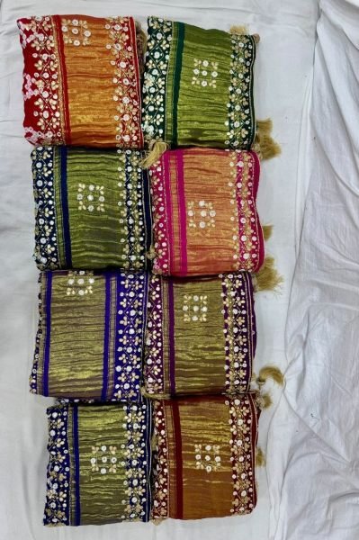 Artistic Purple Gharchola Gajji Silk Saree with Original Lagdi Patta For Party Wear Bandhej Sarees Wholesale