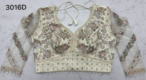 Artistic White Butterfly Net Lehenga with Mirror Work for Bridal Functions Bridal Lehenga Choli