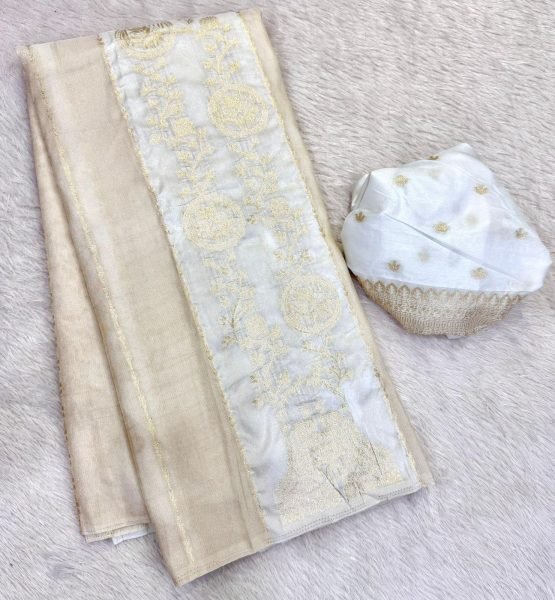 Artistic White Crepe Khadi Cotton Silk Saree with Matching Running Blouse Printed Cotton Sarees Wholesale