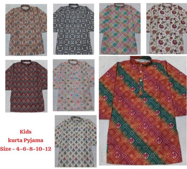 Artistic White Festive Wear Printed Kids Kurta at Manufacturer Price Boys Wear