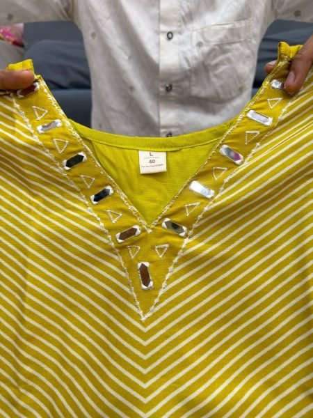 Artistic Yellow Comfortable Cotton Suit Set for Summer Wear Collection CO ORD Sets