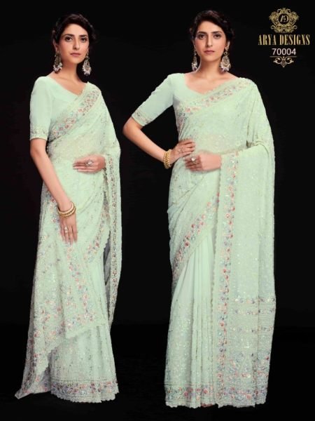 Arya Swarna Vol 6 Exclusive Georgette Saree Collection Georgette Sarees Wholesale