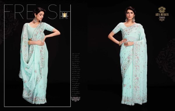 Arya Swarna Vol 6 Exclusive Georgette Saree Collection Georgette Sarees Wholesale