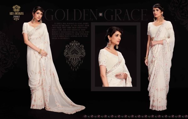 Arya Swarna Vol 6 Exclusive Georgette Saree Collection Georgette Sarees Wholesale