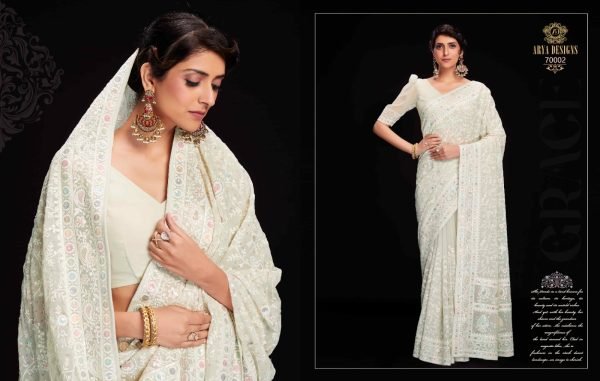 Arya Swarna Vol 6 Exclusive Georgette Saree Collection Georgette Sarees Wholesale