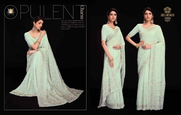 Arya Swarna Vol 6 Exclusive Georgette Saree Collection Georgette Sarees Wholesale